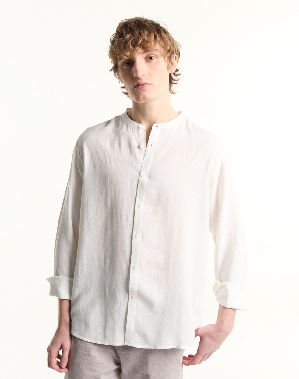 Camisa regular lino MAURIZIO